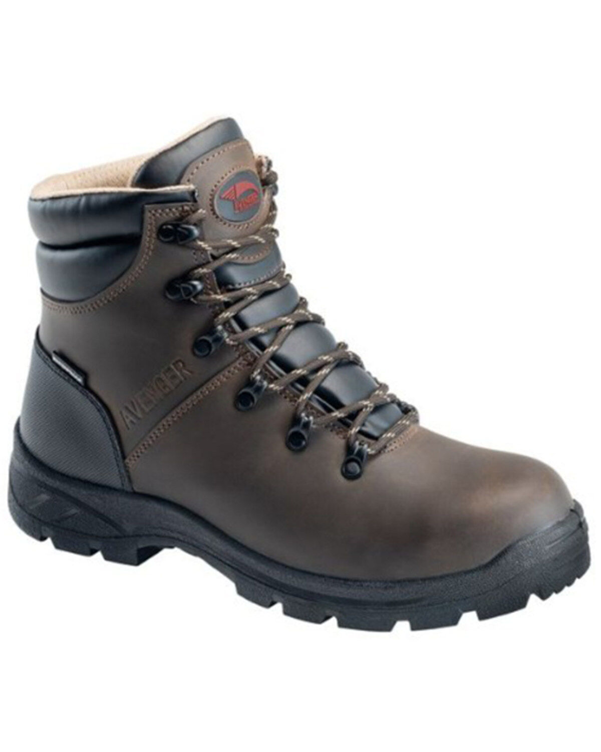Image #1 - Avenger Men's 8225 Builder 6" Waterproof Lace-Up Work Boots - Steel Toe, Brown, hi-res