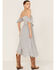 Image #4 - Band of the Free Women's Prism Geo Print Off Shoulder Smocked Wrap Midi Dress, Blue, hi-res