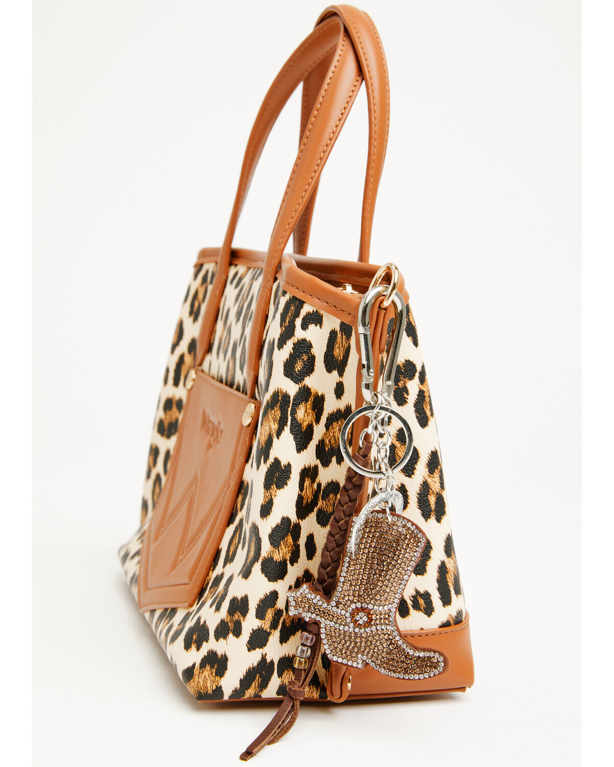 Shyanne Rhinestone Cowboy Boot Bag Charm, Brown, hi-res