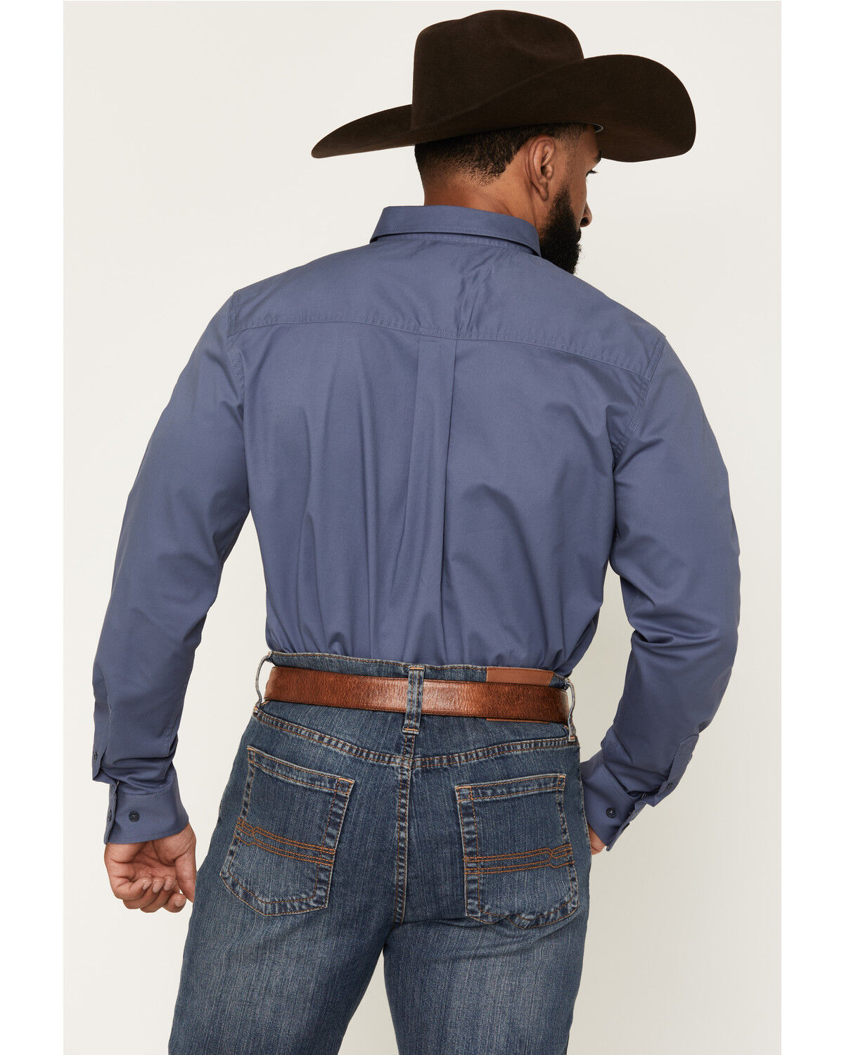 Image #4 - Cody James Men's Solid Long Sleeve Button-Down Stretch Western Shirt - Tall, Slate, hi-res