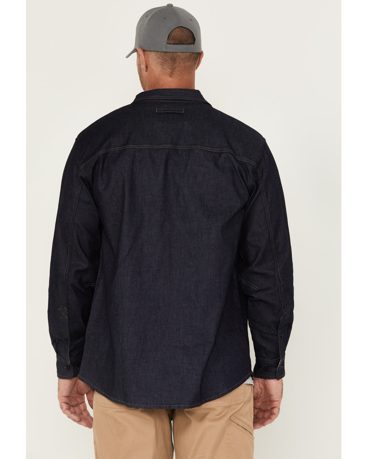 Image #4 - Thorogood Men's Vintage Stretch Denim Long Sleeve Button-Down Stretch Work Shirt, Indigo, hi-res