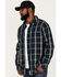 Image #2 - Resistol Men's Greeley Large Plaid Button Down Western Shirt , Navy, hi-res