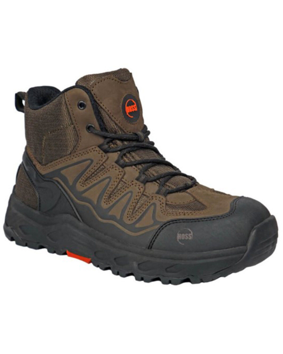 Hoss Men's 6" Eric Hi Hiking Work Boots - Soft Toe, Brown, hi-res