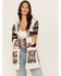 Image #1 - Cleo + Wolf Women's Carmen Southwestern Print Hooded Cardigan , Oatmeal, hi-res