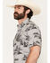 Image #2 - Cowboy Hardware Men's Boot Barn Exclusive Western Scenery Short Sleeve Snap Stretch Western Shirt, Charcoal, hi-res