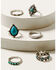 Image #1 - Shyanne Women's Turquoise & Silver Boho 6 Piece Ring Set , Silver, hi-res