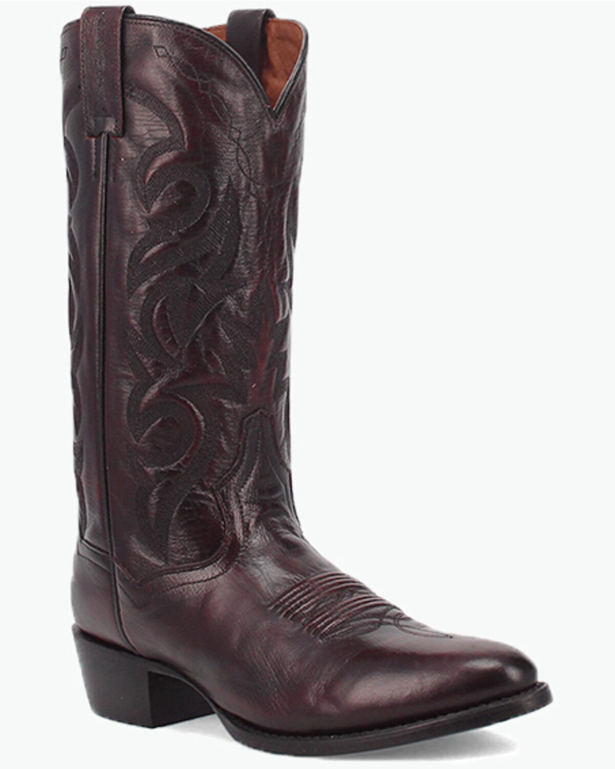 Image #2 - Dan Post Men's Mignon Western Boots - Round Toe, Black Cherry, hi-res