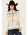 Image #1 - Outback Trading Co Women's Rosalie Southwestern Print Zip-Up Vest, Cream, hi-res