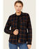 Image #1 - Lucky Brand Workwear Women's Canyon Plaid Print Long Sleeve Button-Down Flannel Work Shirt, Navy, hi-res