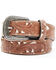 Image #1 - Shyanne Women's Brown Cut-Out Cream Underlay Western Belt, Brown, hi-res