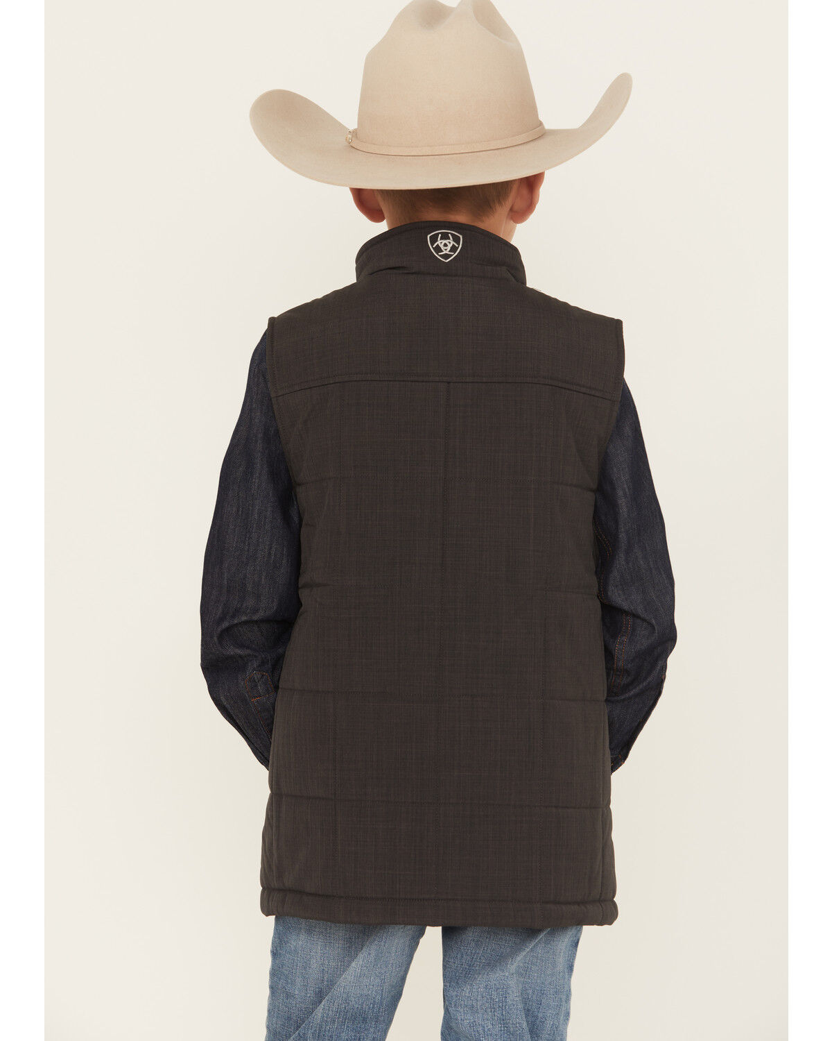 Image #4 - Ariat Boys' Crius Insulated Vest, Grey, hi-res