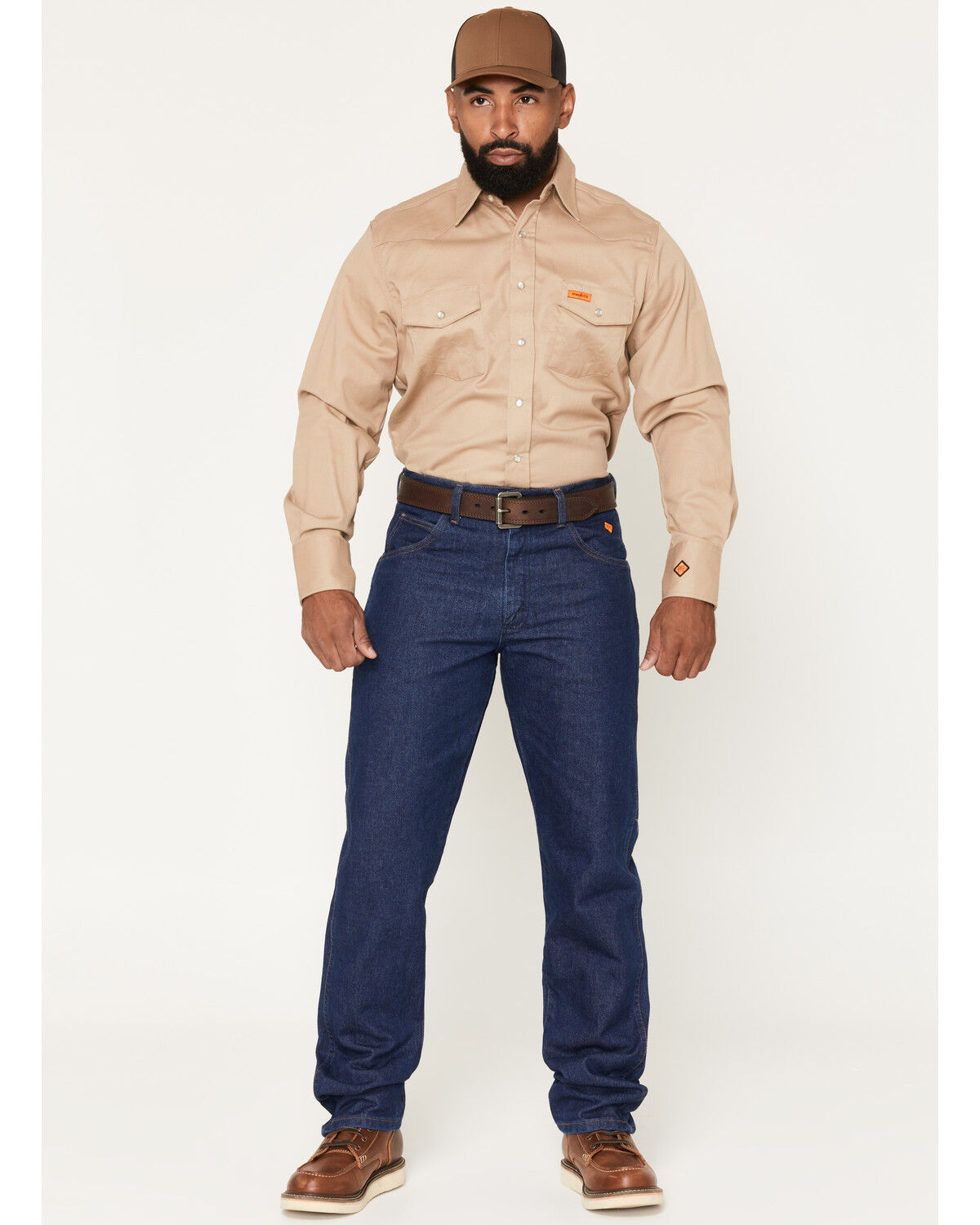 Wrangler Men's Relaxed Flame Resistant Jeans, Denim, hi-res