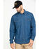 Image #1 - Hawx Men's Stonewashed Denim Snap Western Long Sleeve Work Shirt - Big, Blue, hi-res