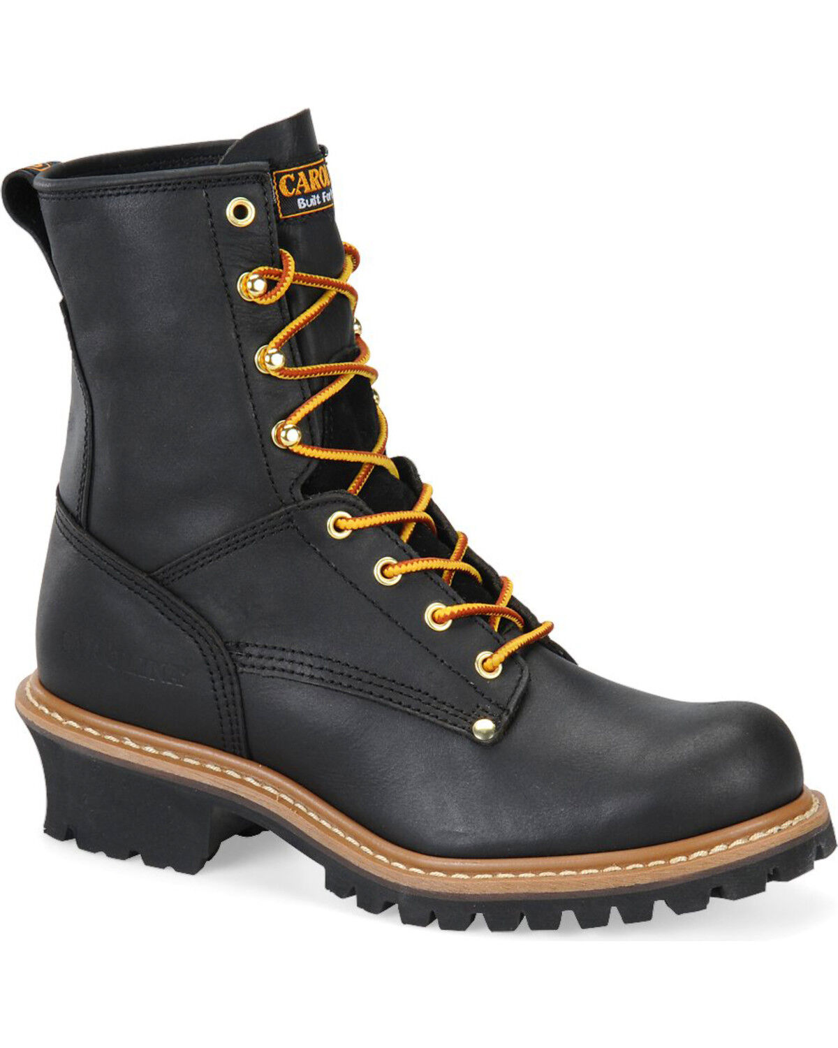 Image #1 - Carolina Men's Logger Boots - Soft Toe, Black, hi-res