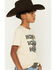 Image #2 - Sable Sky Boys' Howdy Frog Short Sleeve Graphic T-Shirt, Sand, hi-res