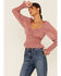 Image #1 - Sadie & Sage Women's Rachel Smocked Long Sleeve Top, Mauve, hi-res