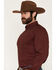 Image #2 - Cody James Men's Basic Solid Long Sleeve Button-Down Stretch Western Shirt, Wine, hi-res