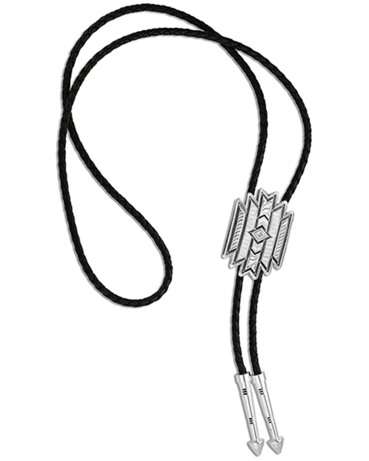 Montana Silversmiths Men's Southwestern Bolo Tie, Silver, hi-res
