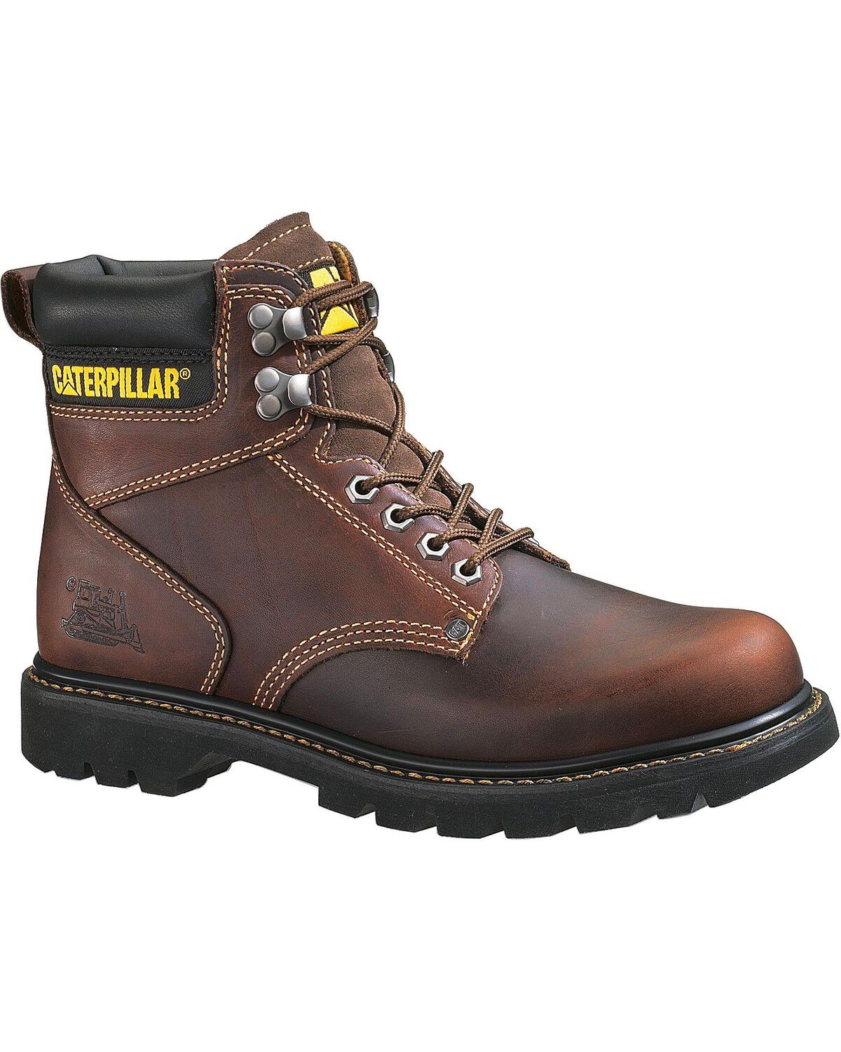 CAT Men's 6" Second Shift Lace-Up Work Boots - Soft Toe, Tan, hi-res