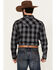 Image #4 - Cody James Men's Irving Plaid Print Long Sleeve Snap Western Shirt, Navy, hi-res