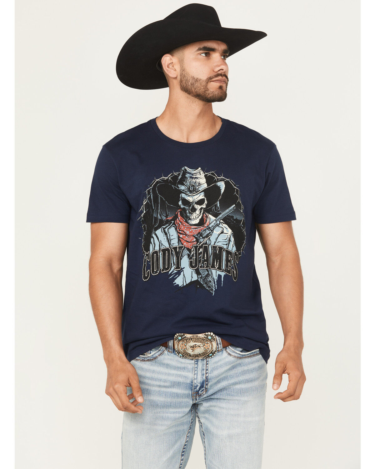 Cody James Men's Posse Gunslinger Short Sleeve Graphic T-Shirt, Navy, hi-res