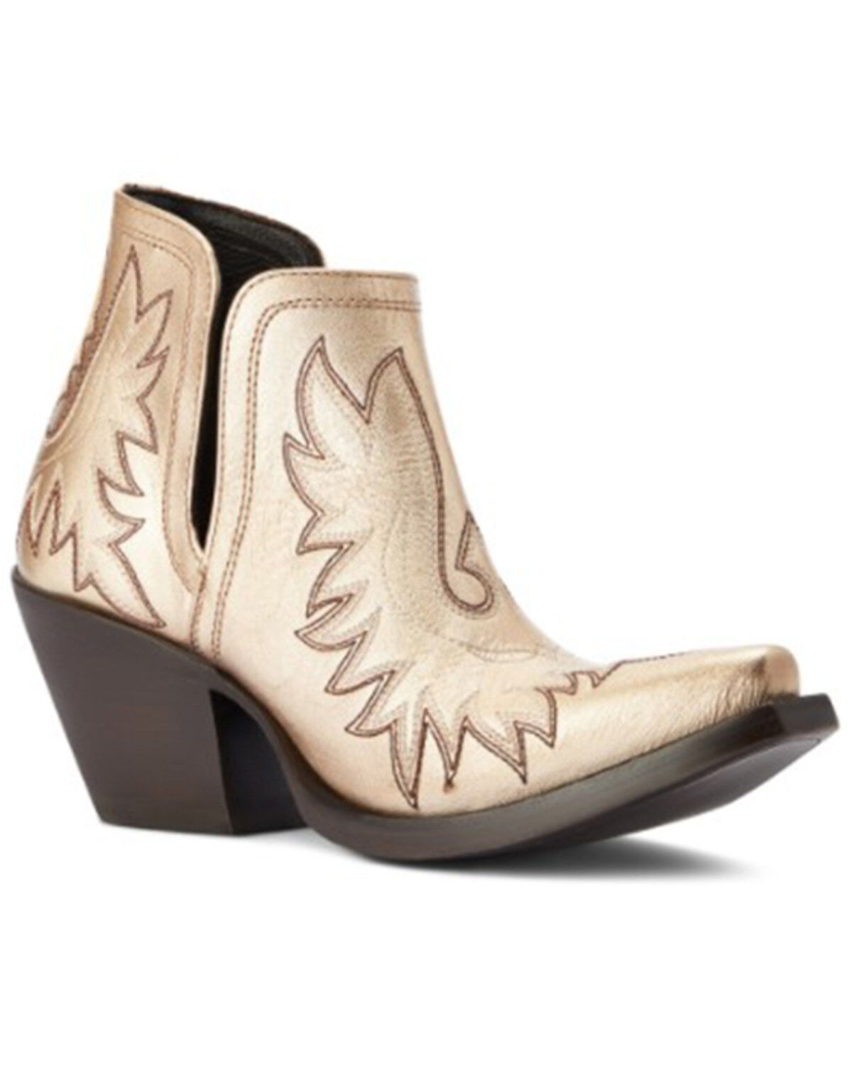 Ariat Women's Dixon Gold Buckle Western Booties - Snip Toe, Yellow, hi-res