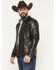 Image #2 - Moonshine Spirit&reg; Men's Faux Leather Moto Jacket, Black, hi-res