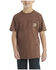 Image #1 - Carhartt Little Boys' Solid Short Sleeve Pocket T-Shirt, Brown, hi-res