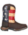 Image #2 - Durango Boys' Americana Western Boots - Broad Square Toe, Dark Brown, hi-res