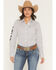 Image #1 - Ariat Women's Team Striped Long Sleeve Button-Down Stretch Western Shirt, Black/white, hi-res