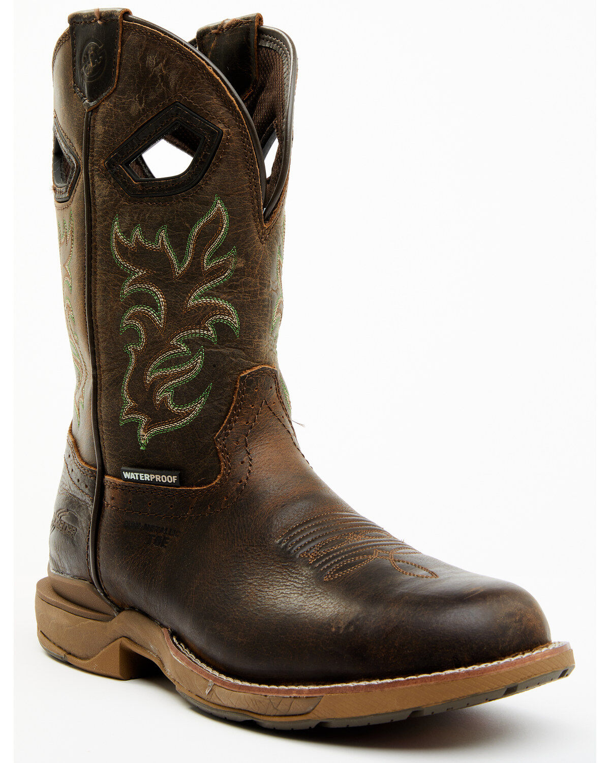 Image #1 - Double H Men's Apparition Waterproof Electrical Hazard Pull-On Work Boots - Composite Toe, Brown, hi-res