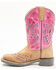 Image #3 - Shyanne Girls' Chloe Glitter Western Boots - Square Toe, Pink, hi-res