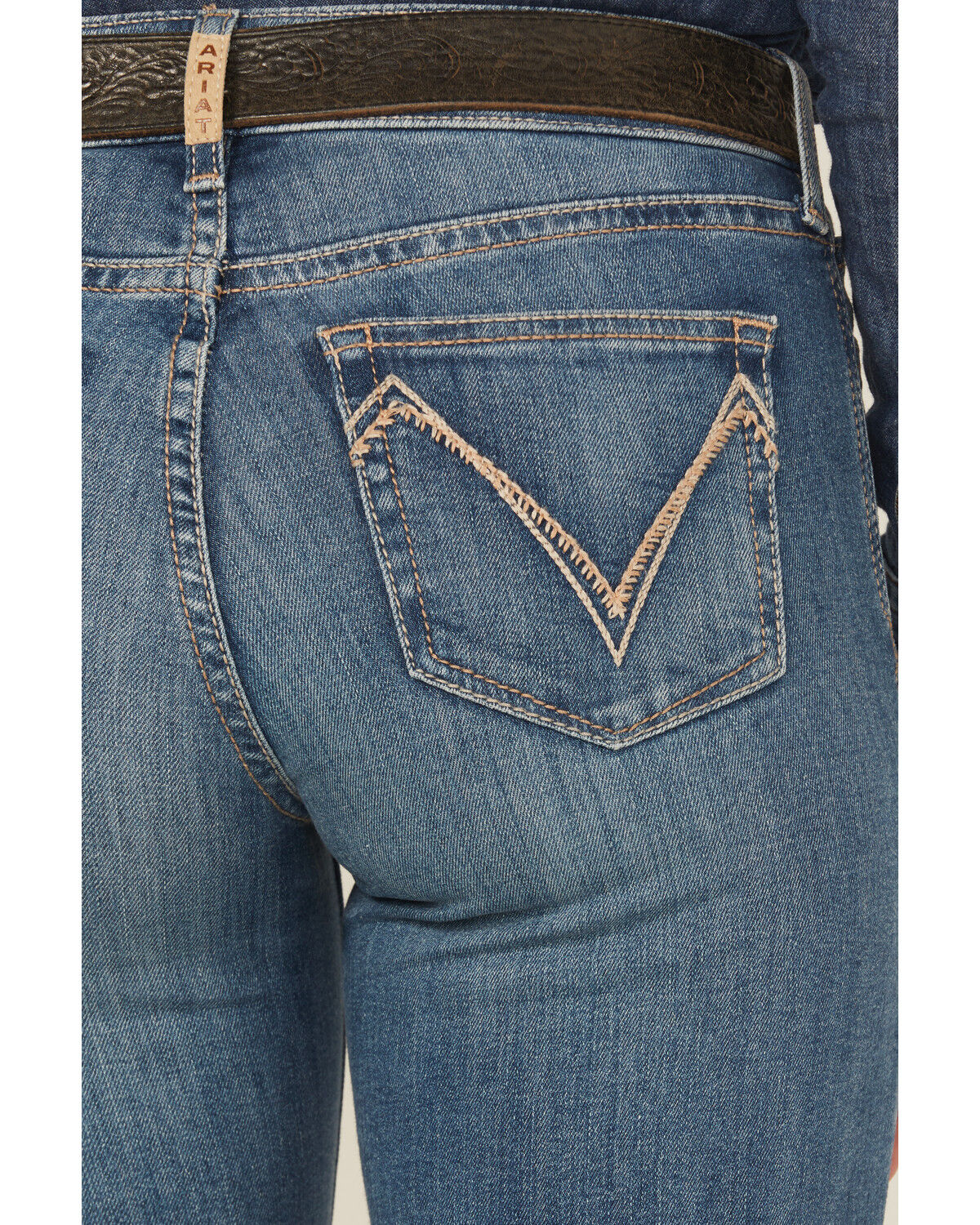 Image #4 - Ariat Women's Isabelle Medium Wash Trouser Denim Jeans, Medium Wash, hi-res