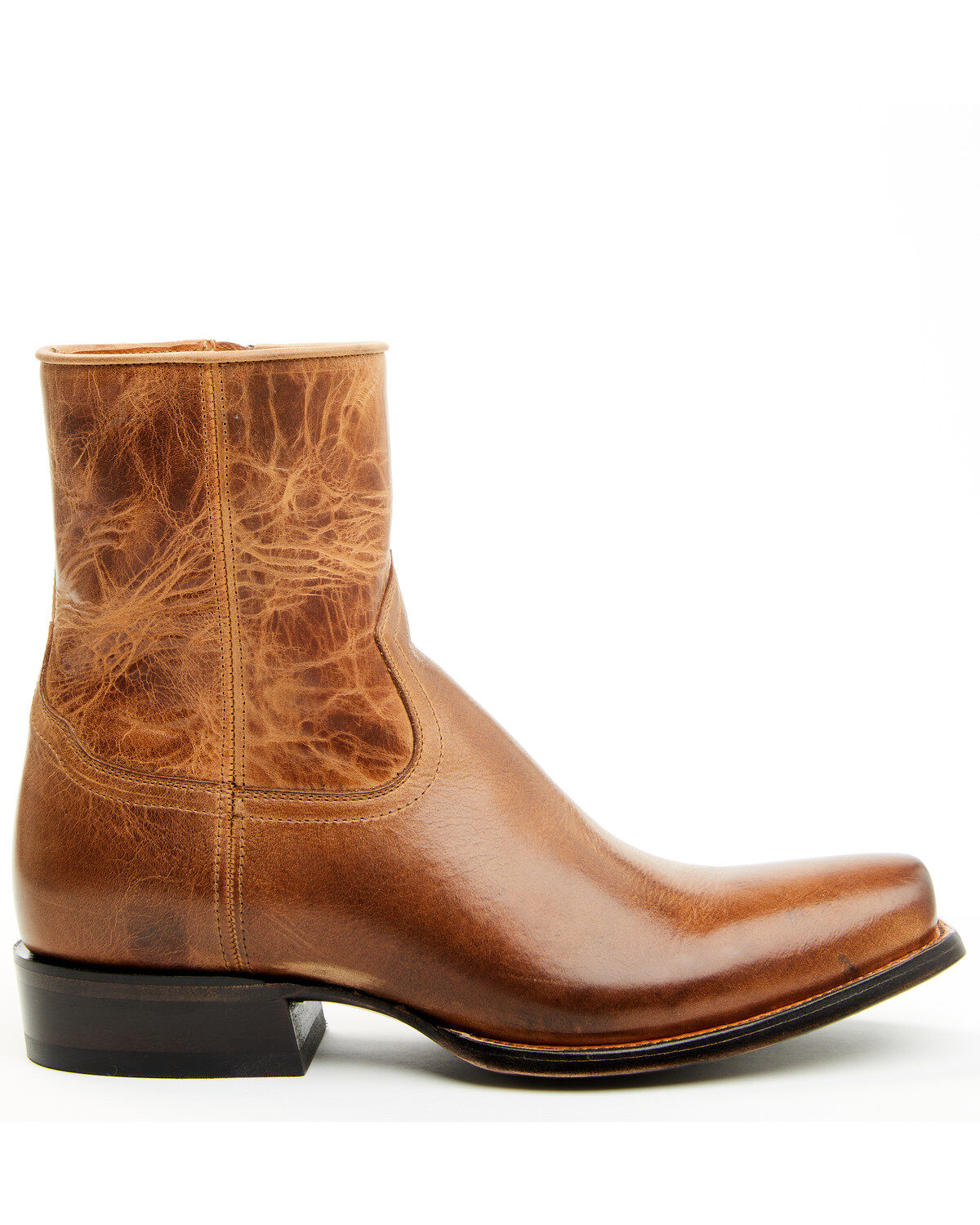 Image #2 - Moonshine Spirit&reg; Men's 8" Pancho Zipper Western Boots - Square Toe, Brown, hi-res