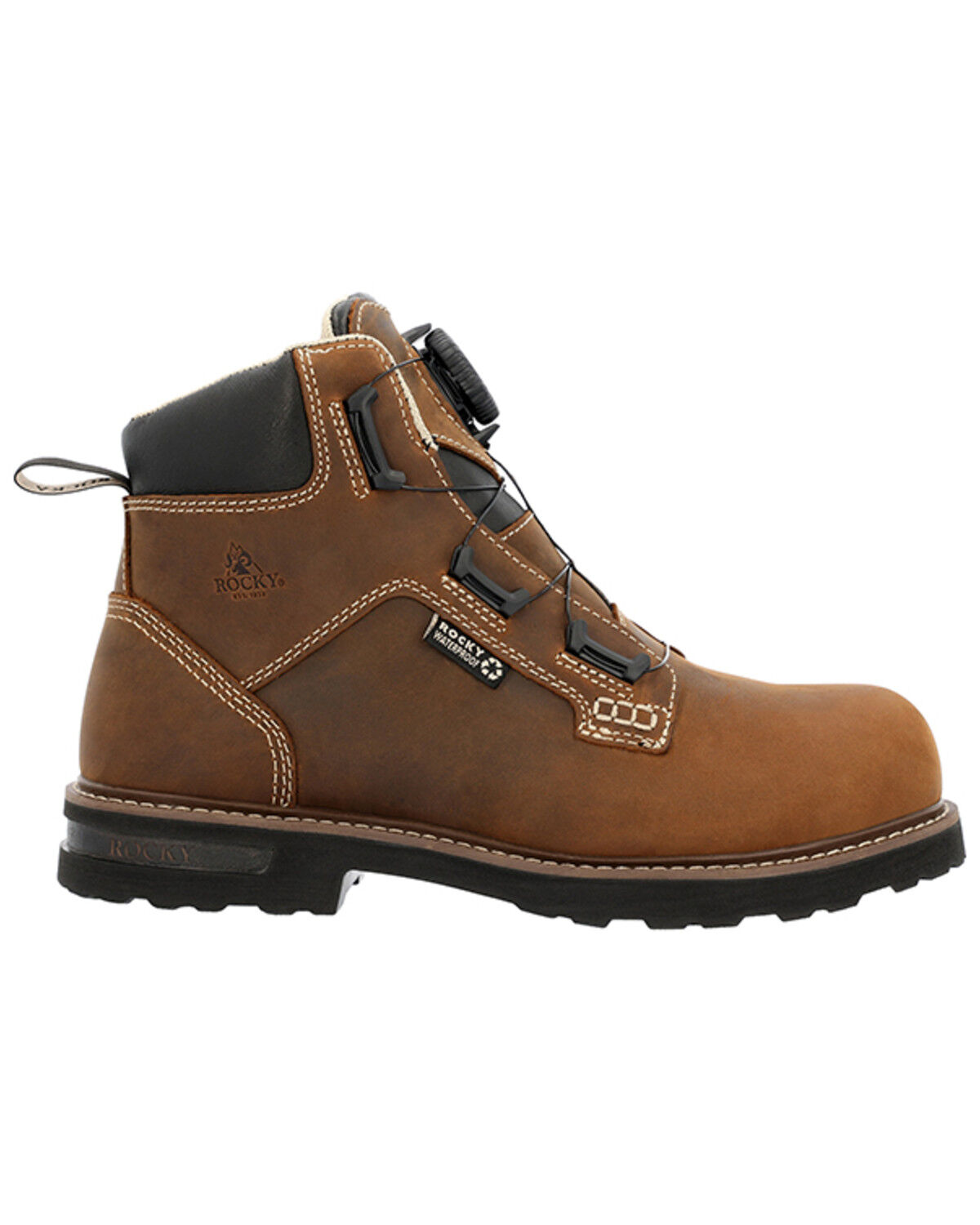Image #2 - Rocky Men's 6" Grindstone XTR BOA&reg; Work Boots - Soft Toe, Russett, hi-res