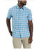 Image #1 - Carhartt Men's Force Sun Defender&trade; Relaxed Fit Lightweight Plaid Print Short Sleeve Button-Down Shirt, Aqua, hi-res