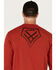 Image #4 - Hawx Men's Linear Logo Long Sleeve Graphic Work T-Shirt , Red, hi-res