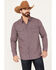 Image #1 - Moonshine Spirit&reg; Men's Southwestern Print Long Sleeve Western Pearl Snap Shirt, Purple, hi-res