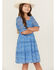 Image #2 - Shyanne Girls' Printed Ruffle Sleeve Dress, Blue, hi-res