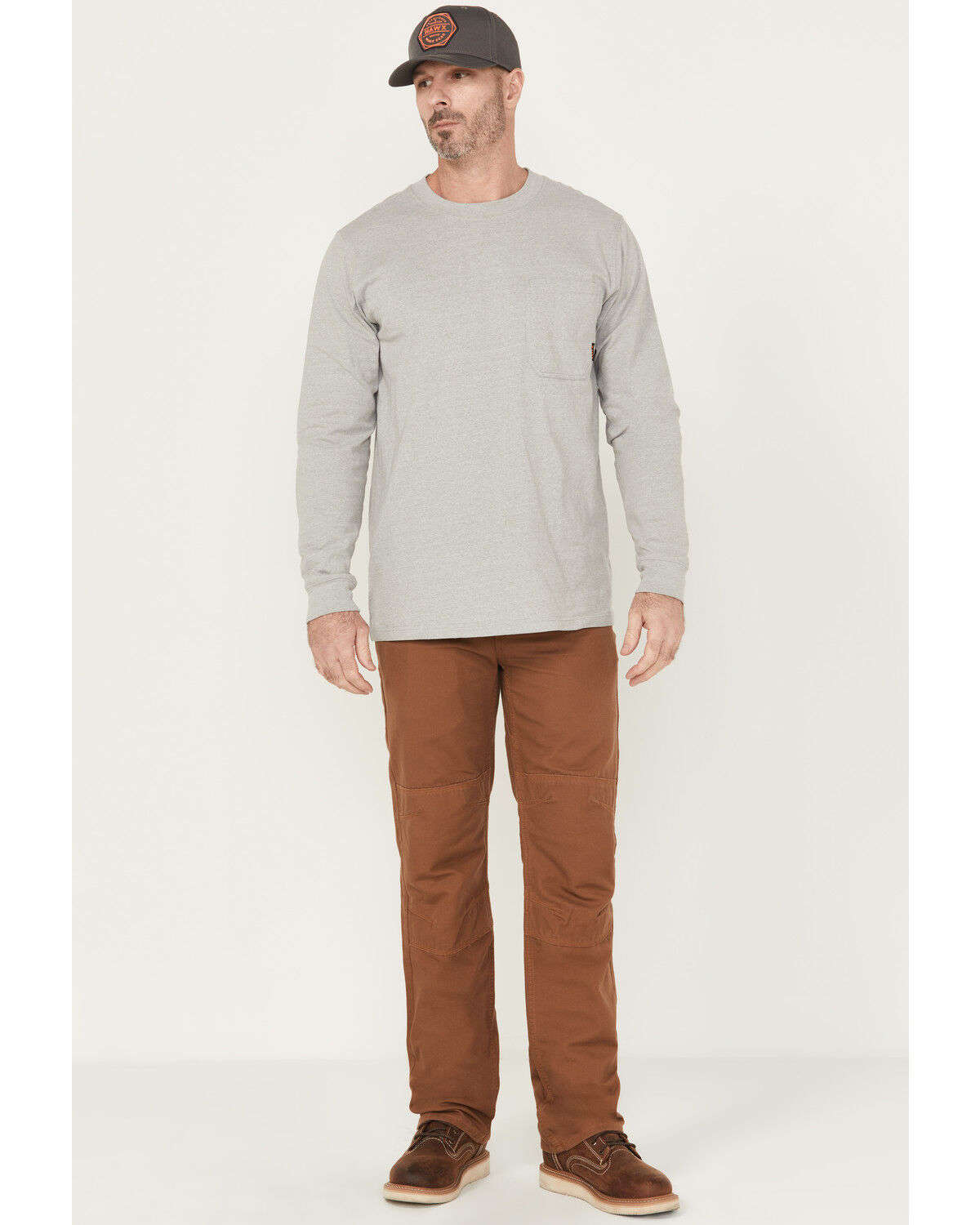 Image #1 - Hawx Men's FR Double Front Straight Canvas Pants - Big, Medium Brown, hi-res