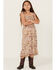 Image #1 - Cotton & Rye Girls' Floral Print Maxi Dress, Rust Copper, hi-res