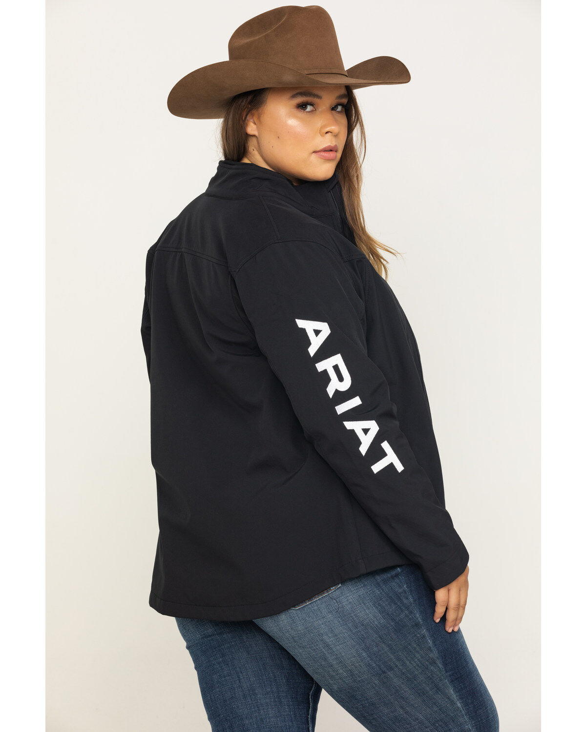 Image #2 - Ariat Women's Softshell Team Jacket - Plus, Black, hi-res