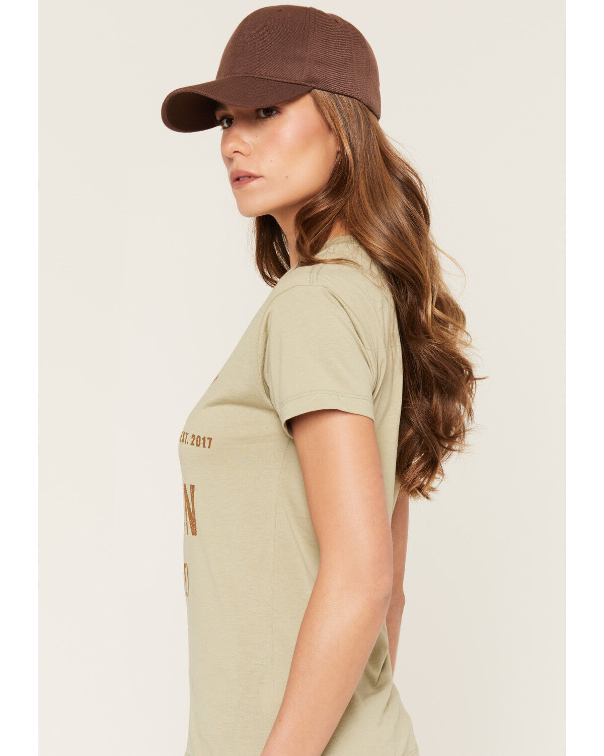 Image #2 - Troll Co Women's Juno Short Sleeve Graphic Work Tee, Beige, hi-res