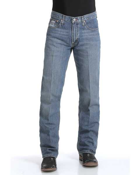 Cinch Men's White Label Relaxed Fit Medium Stonewash Denim Jeans, Blue, hi-res