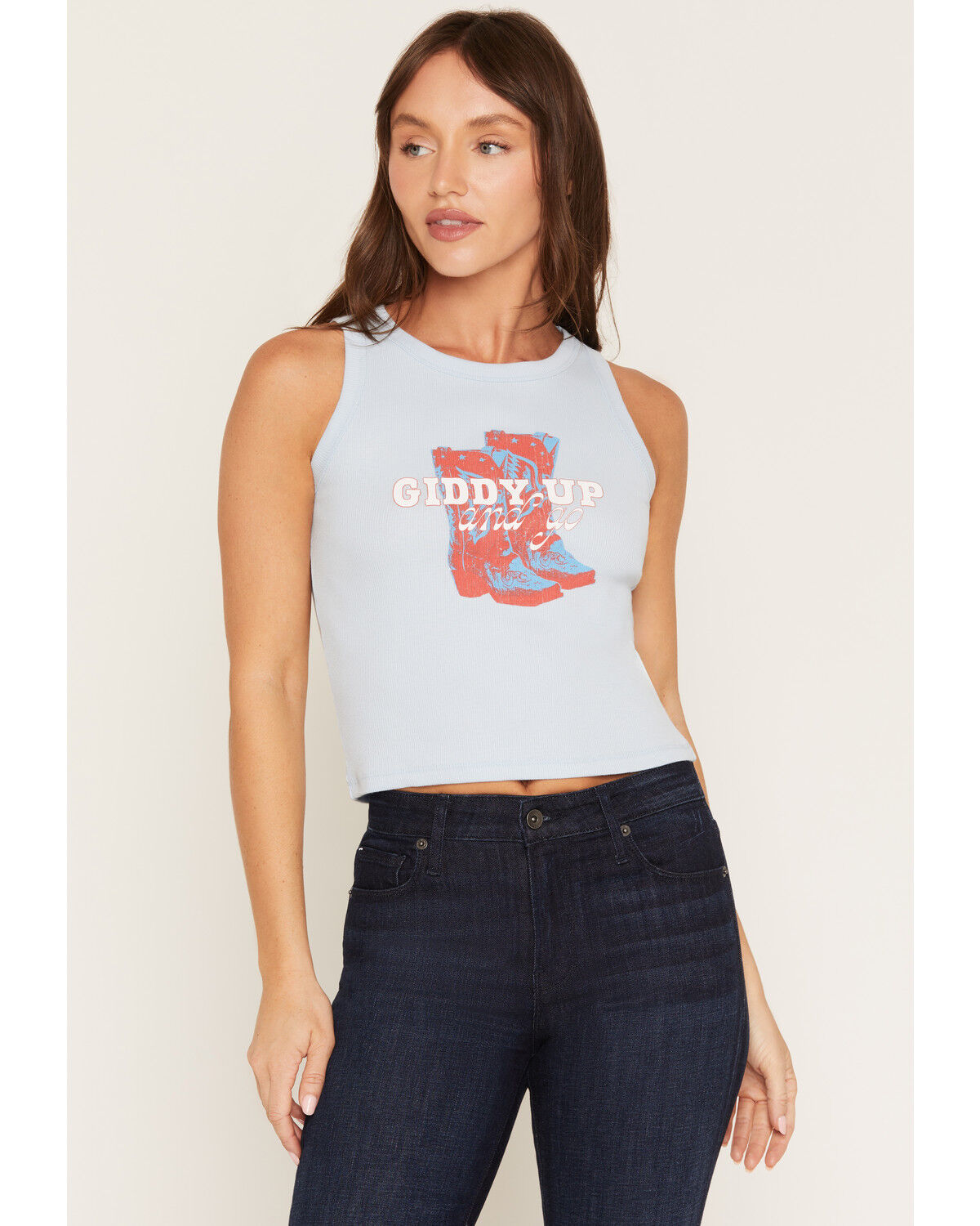 Girl Dangerous Women's Giddy Up Graphic Tank, Blue, hi-res