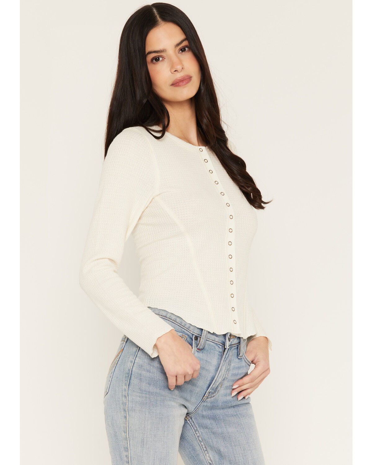 Image #1 - Idyllwind Women's Norwood Thermal Long Sleeve Top, Cream, hi-res