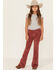 Image #1 - Wrangler Girls' Corduroy Stretch Flare Jeans , Rust Copper, hi-res