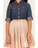 Image #3 - Sugar California Girls' Metallic Denim Quarter Sleeve Dress, Pink, hi-res