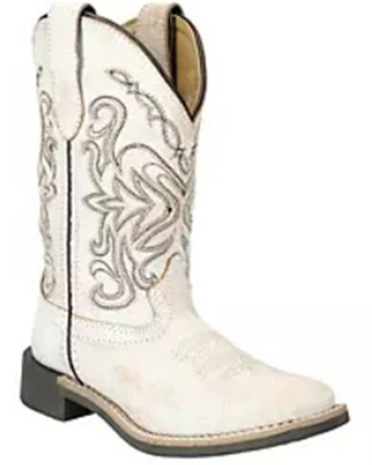 Smoky Mountain Little Girls' Georgia Western Boots - Broad Square Toe, White, hi-res
