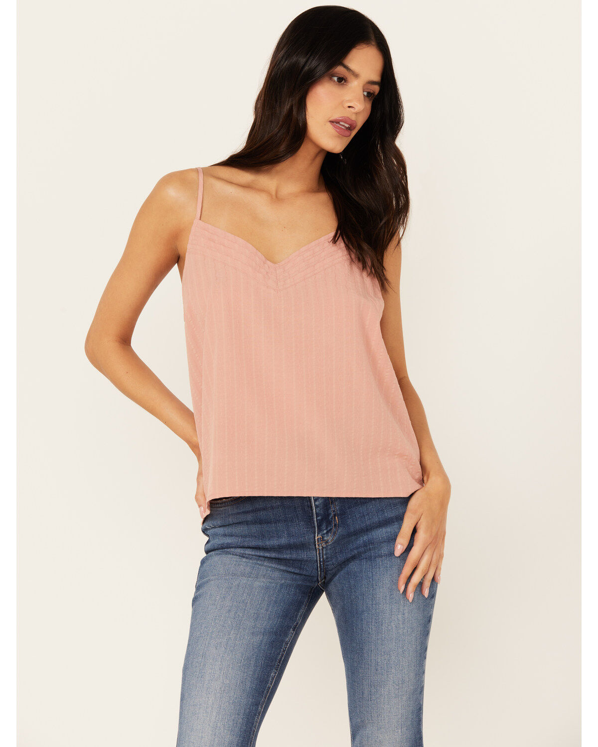 Image #1 - Cleo + Wolf Women's Barbara Solid Printed Sleeveless Cami, Peach, hi-res